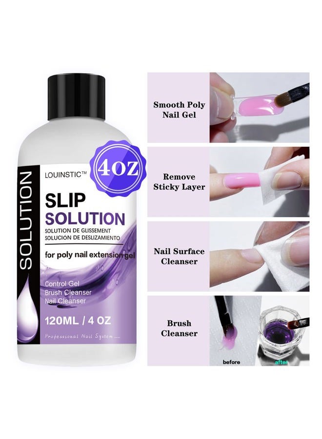 LOUINSTIC PolyGel Slip Solution 4 oz Anti-stick Polygel Nail Solutions Gel Nail Slip Liquid for Poly Nail Extension Gel - Image 3