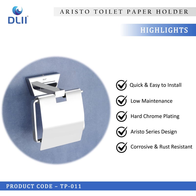 DLII® Aristo Toilet Paper Holder - Wall Mounted Design TP Rack Freestanding Models | Stylish & Space Saving SS 304 Grade Toilet Paper Holder for Bathroom - Image 2