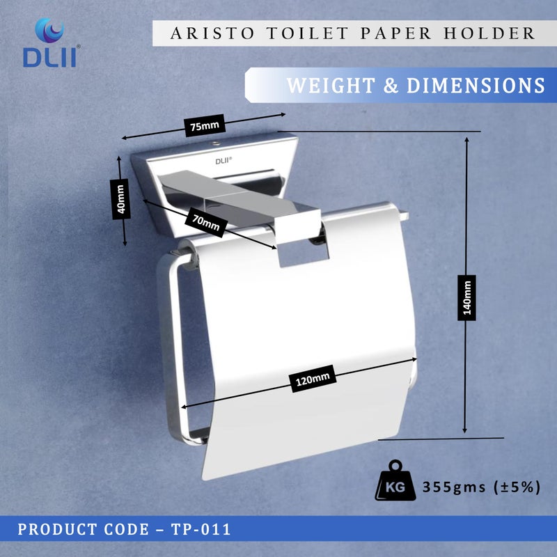 DLII® Aristo Toilet Paper Holder - Wall Mounted Design TP Rack Freestanding Models | Stylish & Space Saving SS 304 Grade Toilet Paper Holder for Bathroom - Image 3