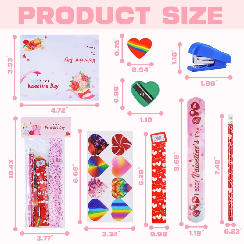 AT-DRESSINGDAY Valentine's Day Gifts Party Favor 28Pcs Stationery Gifts Party Favor Goodie Bag Exchange Gifts Rewards Prizes - Image 3