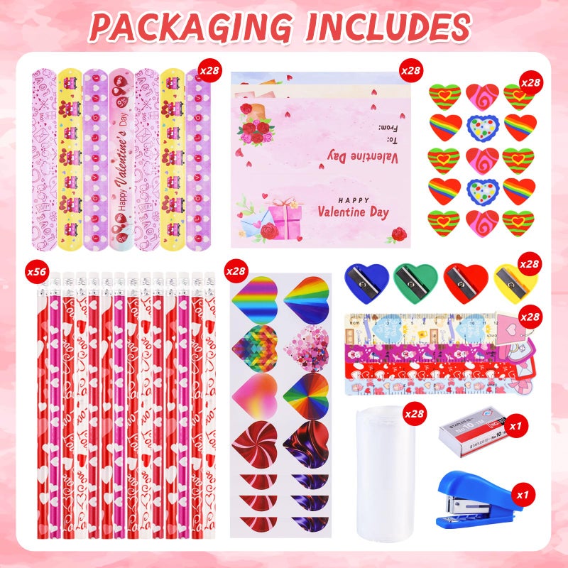 AT-DRESSINGDAY Valentine's Day Gifts Party Favor 28Pcs Stationery Gifts Party Favor Goodie Bag Exchange Gifts Rewards Prizes - Image 2