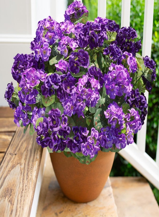HyeFlora Artificial Geranium Fake Flowers for Outdoors Decoration, 6 Bundles Silk Geraniums Flower UV Resistant Look Real Faux Plants for Front Door Garden Porch Planter Patio Balcony Yard Indoor Home, Mix - Image 1
