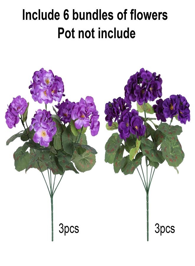 HyeFlora Artificial Geranium Fake Flowers for Outdoors Decoration, 6 Bundles Silk Geraniums Flower UV Resistant Look Real Faux Plants for Front Door Garden Porch Planter Patio Balcony Yard Indoor Home, Mix - Image 4