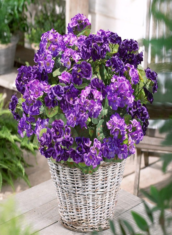 HyeFlora Artificial Geranium Fake Flowers for Outdoors Decoration, 6 Bundles Silk Geraniums Flower UV Resistant Look Real Faux Plants for Front Door Garden Porch Planter Patio Balcony Yard Indoor Home, Mix - Image 3
