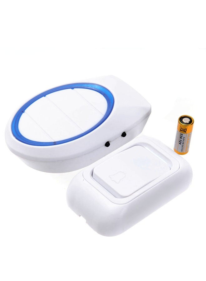 LAWAZIM Wireless Doorbell - Battery Operated Doorbell Kit with 1 Transmitter, 1 Receiver, Battery, Adjustable Volume and Chime - Ideal for Home, Office, Apartment, Shop, and Classroom Use - White I - Image 2