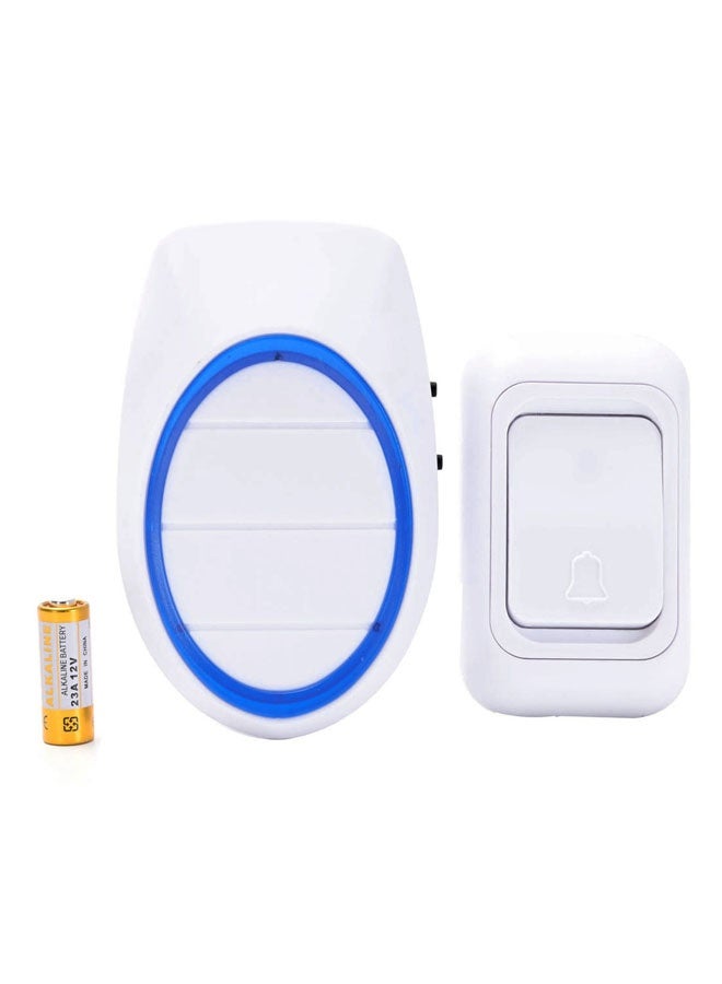 LAWAZIM Wireless Doorbell - Battery Operated Doorbell Kit with 1 Transmitter, 1 Receiver, Battery, Adjustable Volume and Chime - Ideal for Home, Office, Apartment, Shop, and Classroom Use - White I - Image 1