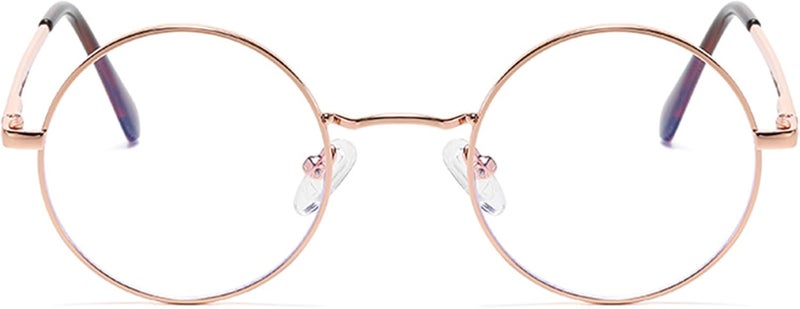 Small Round Clear Lens Glasses Non Prescription Circle Metal Frame Eyewear - Image 2