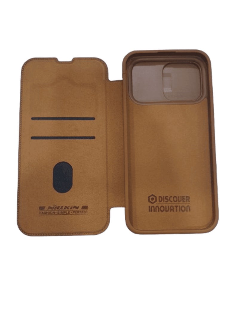 Nillkin CamShield Pro Case Flip Style Lens Camera Protect Mobile Holder Fits  Apple iPhone 15  - Brown - Image 3