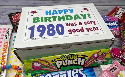 RETRO CANDY YUM  1980 46th Birthday Ideas  Retro Decade 80s Candy Gag Gift Basket Box Assortment From Childhood  Milestone Birthday Gifts for Turning 46 Years Old Man or Woman Jr - Image 5