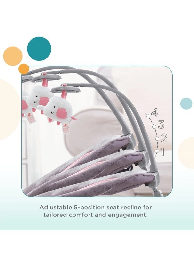 Baby Rocker Adjustable Chair For Newborn To Toddler With Music - Multicolour