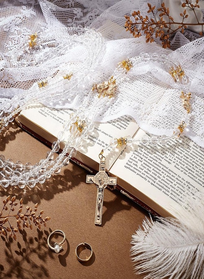 AHANDMAKER Wedding Lasso with Crystals Lazo para Boda Accessories Wedding Lasso Rope Set with Cross Pendant Traditional Wedding Unity Cord for Ceremony Wedding Bridal Gift, Golden - Image 4