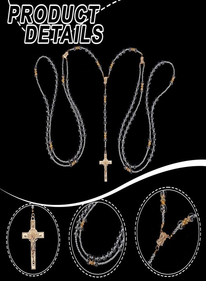AHANDMAKER Wedding Lasso with Crystals Lazo para Boda Accessories Wedding Lasso Rope Set with Cross Pendant Traditional Wedding Unity Cord for Ceremony Wedding Bridal Gift, Golden - Image 3