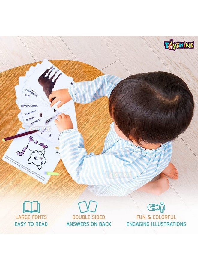 Toyshine Toyshine Wipe and Clean Educational Flash Cards for Kids - Animals Learing Game for Boys Girls 2 3 4 5 Year Old  - Image 4