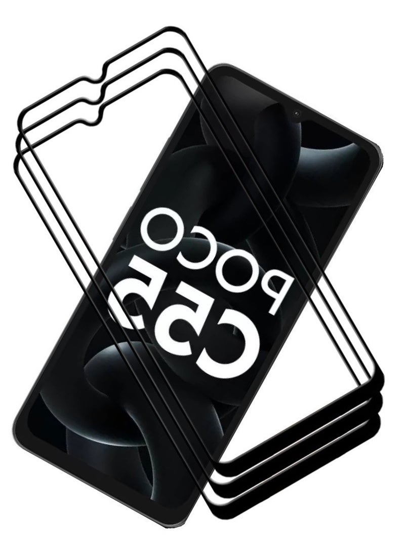 ACLIX 3 Pieces Antistatic ESD Dustproof Premium Quality High Definition Tempered Glass Screen Protector Designed For Xiaomi Poco C55 - Image 1