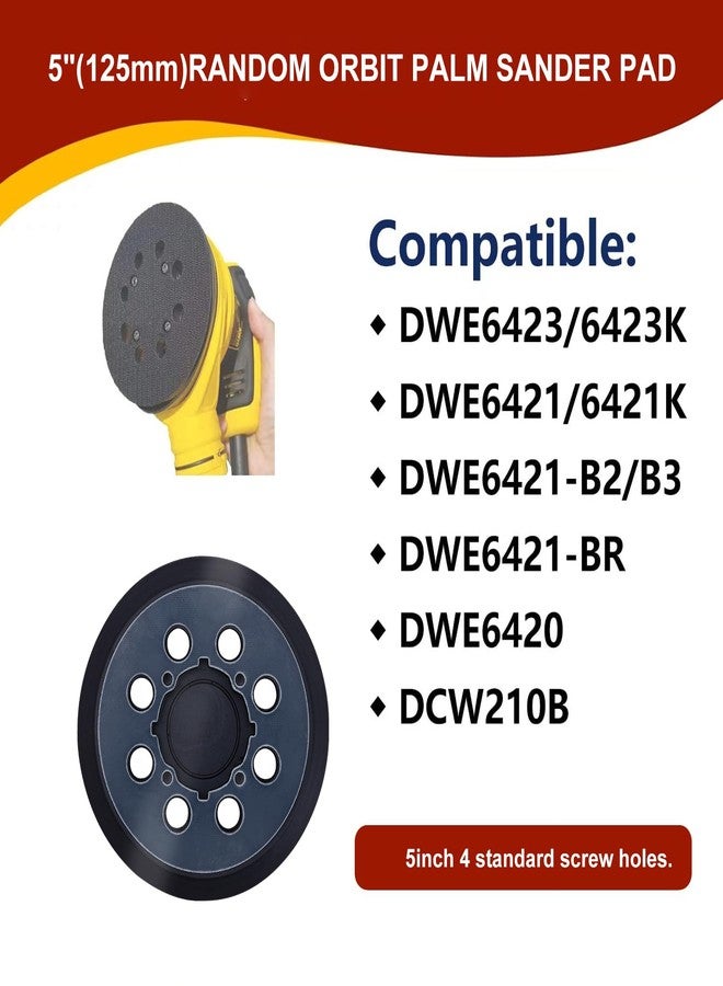 VanPet 52 Pcs Sander Pad & Discs Combo Kit for DeWalt | 2 Pack 5'' 8-Hole Hook & Loop Pads + 50 Sanding Discs | Compatible with DWE6421/DWE6423/DCW210B/DWE64233/N329079 (Plastic Combo Kit) - Image 4