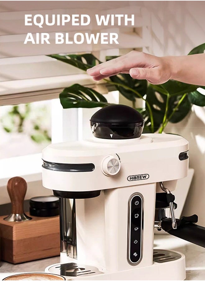 HiBREW - 20Bar Espresso Machine With Ginder 2 In 1 Semi Automatic Coffee Maker, Latte And Cappuccino Milk Frother Barista Pro For Home H14 - Image 1