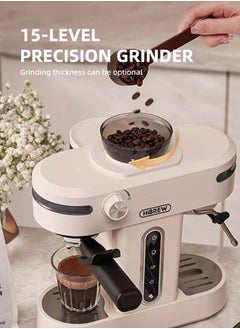 هيبرو آلة إسبرسو HiBREW 20Bar مع ماكينة صنع القهوة شبه الأوتوماتيكية Ginder 2 في 1 ، لاتيه وكابتشينو رغوة الحليب باريستا برو للمنزل H14  - Image 3