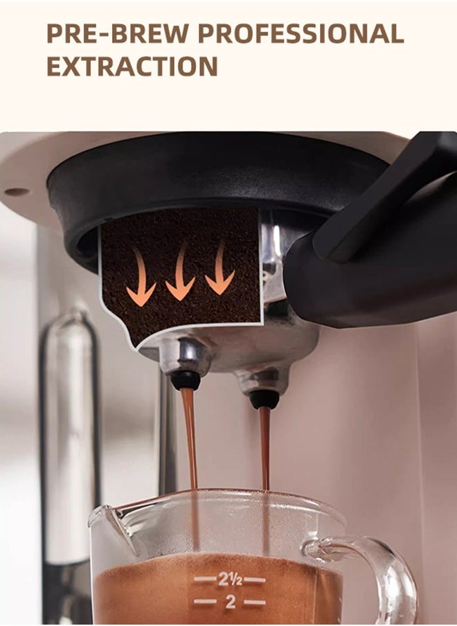 HiBREW - 20Bar Espresso Machine With Ginder 2 In 1 Semi Automatic Coffee Maker, Latte And Cappuccino Milk Frother Barista Pro For Home H14 - Image 1