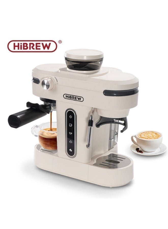 Hibrew 20Bar Espresso Machine With Ginder 2 In 1 Semi Automatic Coffee Maker, Latte And Cappuccino Milk Frother Barista Pro For Home H14 - Image 1