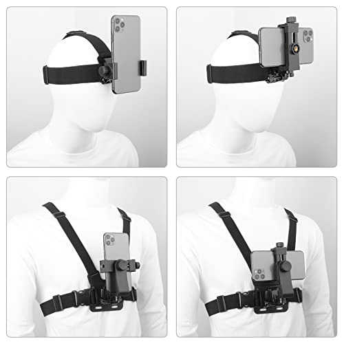 ChromLives Phone Strap Mount Set, Chest Strap Mounts+Head Mount +Phone Neck Holder,3 in 1 Hands Free Phones Holder for Neck Head Chest Compatible with iPhone,Gopro Hero and More - Image 2