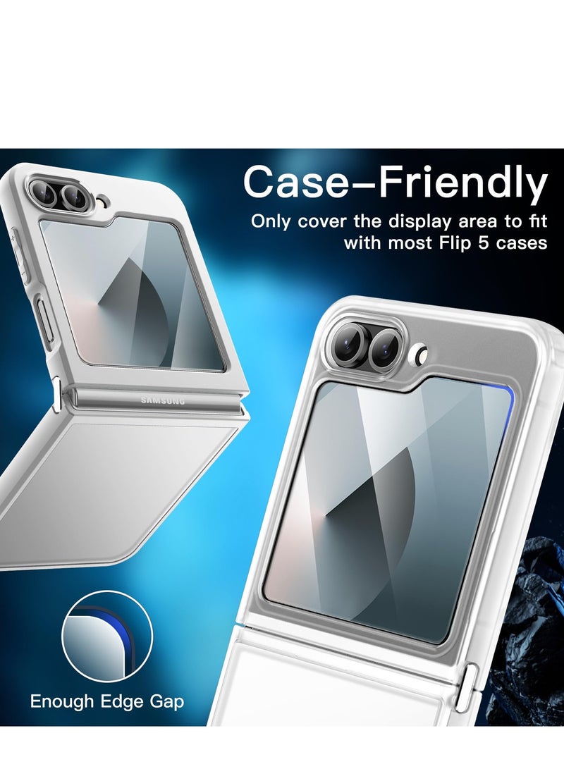 Front Screen Protector for Samsung Galaxy Z Flip 6 Tempered Glass Film with Easy Installation Tool Case-Friendly HD Clear 3-Pack - Image 3