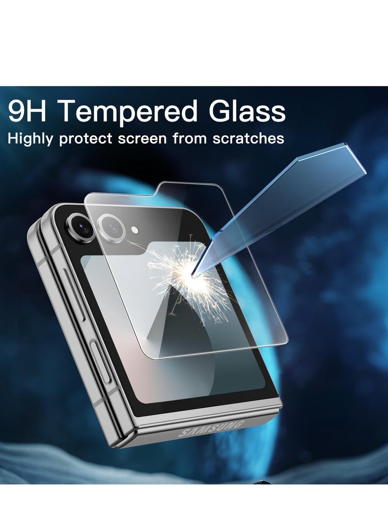 Front Screen Protector for Samsung Galaxy Z Flip 6 Tempered Glass Film with Easy Installation Tool Case-Friendly HD Clear 3-Pack - Image 5