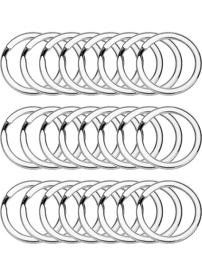 Evaluemart 30 Pcs Round Shape Key Rings 25 MM Dia, Flat Key Chain Rings Metal Split Ring for organizing Keys(Pack of 30) - Image 1