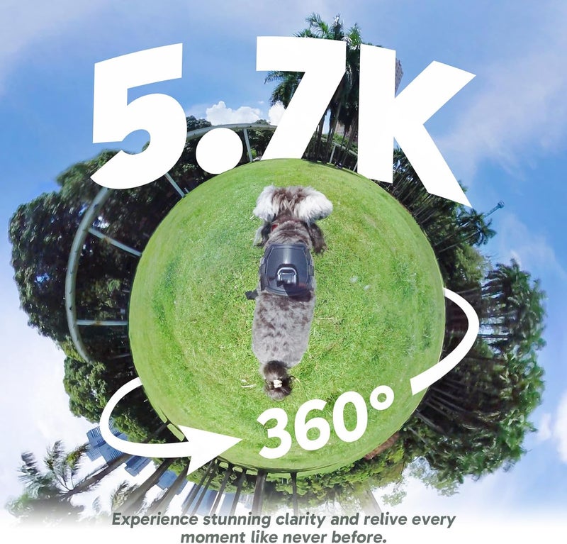 Akaso 360 Weatherproof 360° Action Camera - 5.7K 360 Video with 1/2" 48MP Sensors, 72MP 360 Photo, 360-SuperSmooth, Invisible Selfie Stick, 360° Horizon Lock, AI Tracking with 256GB MicroSD Card - Image 2