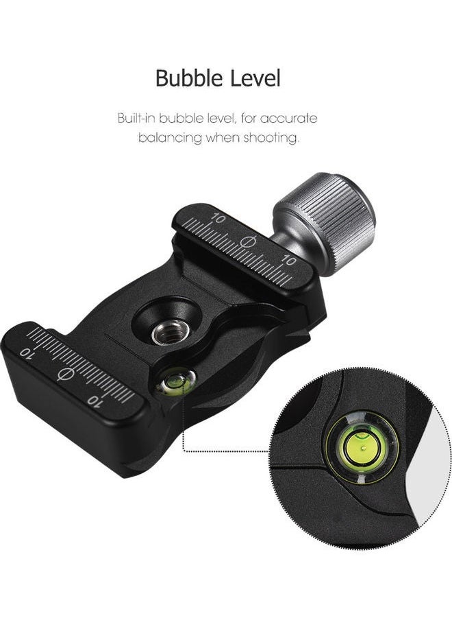NIBEMINENT Quick Release Arca Type Camera Clamp for Tripods and Ballhead with Bubble Level Black  - Image 4