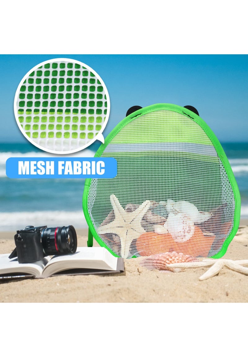 Excefore Seashell Bags for Kids, Beach Mesh Shell Bag, Beach Bag for Kids with Adjustable Carrying Straps for Storage Shell Collecting Fruit Vegetable Snacks or Toys  - Image 3