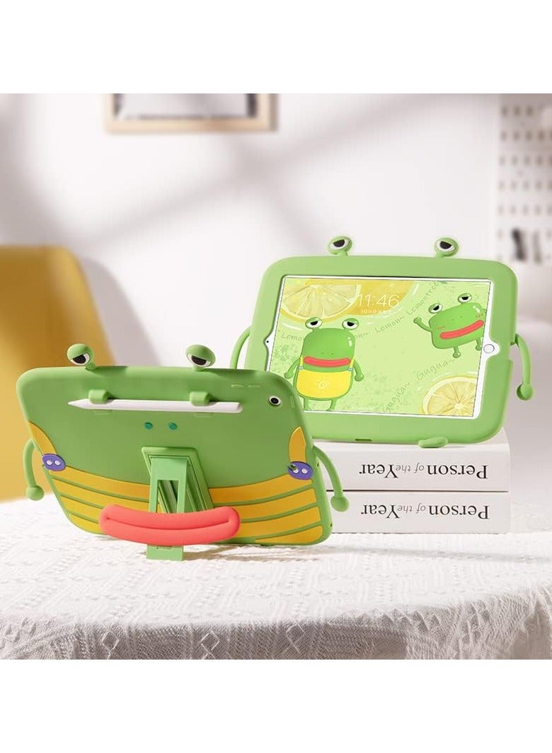 عام حافظة لجهاز iPad Air 5th/Air 4th Generation مقاس 10.9 بوصة 2022/2020، حافظة من السيليكون الناعم للأطفال والمراهقين والأولاد والبنات والنساء السجق والفم الضفدع مع مسند/حامل فتحة قلم - Image 5