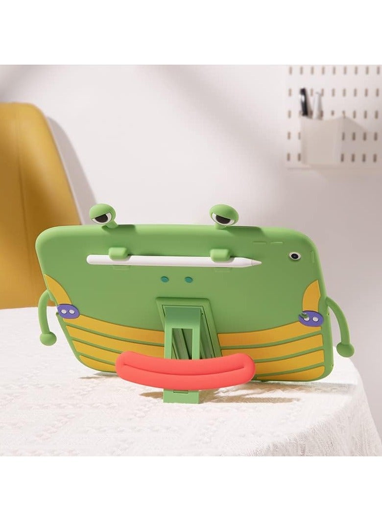 عام حافظة لجهاز iPad Air 5th/Air 4th Generation مقاس 10.9 بوصة 2022/2020، حافظة من السيليكون الناعم للأطفال والمراهقين والأولاد والبنات والنساء السجق والفم الضفدع مع مسند/حامل فتحة قلم - Image 3