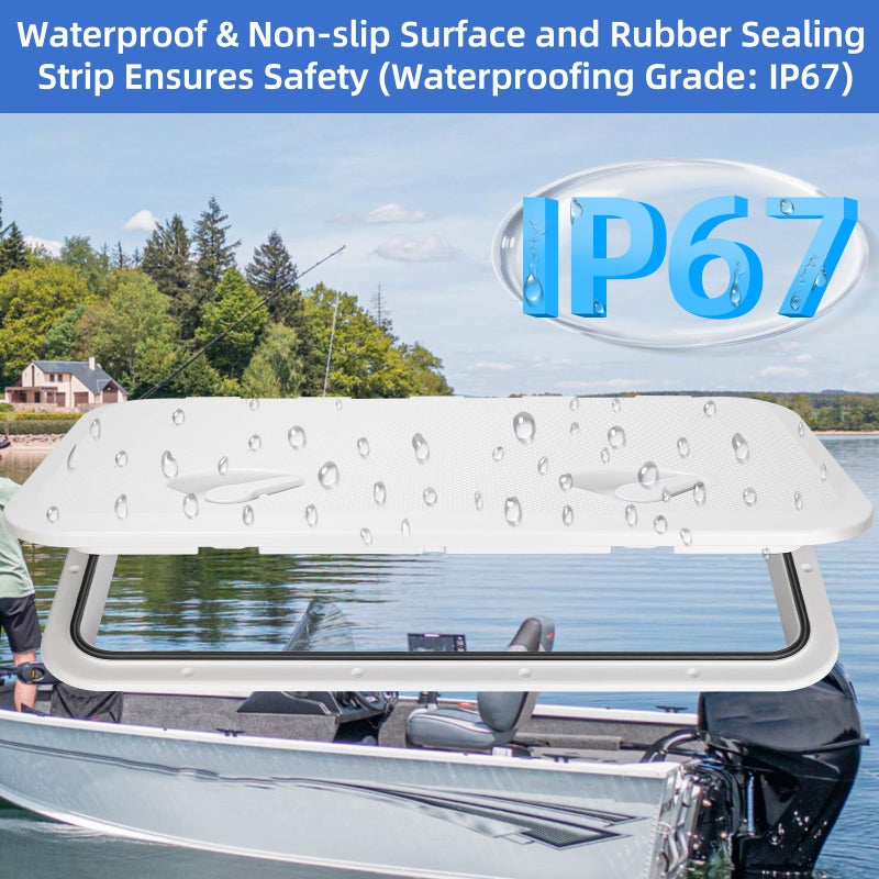 CLLOMAGY 24"x14" Boat Hatch Deck Access Lid,Marine Deck Access Hatch Door Cover for Bass/John/Fishing/Skiff/Sailboat/Yacht & RV/Camper Van,Durable&Weatherproof Boat Access Lid Cover-1PCS - Image 4