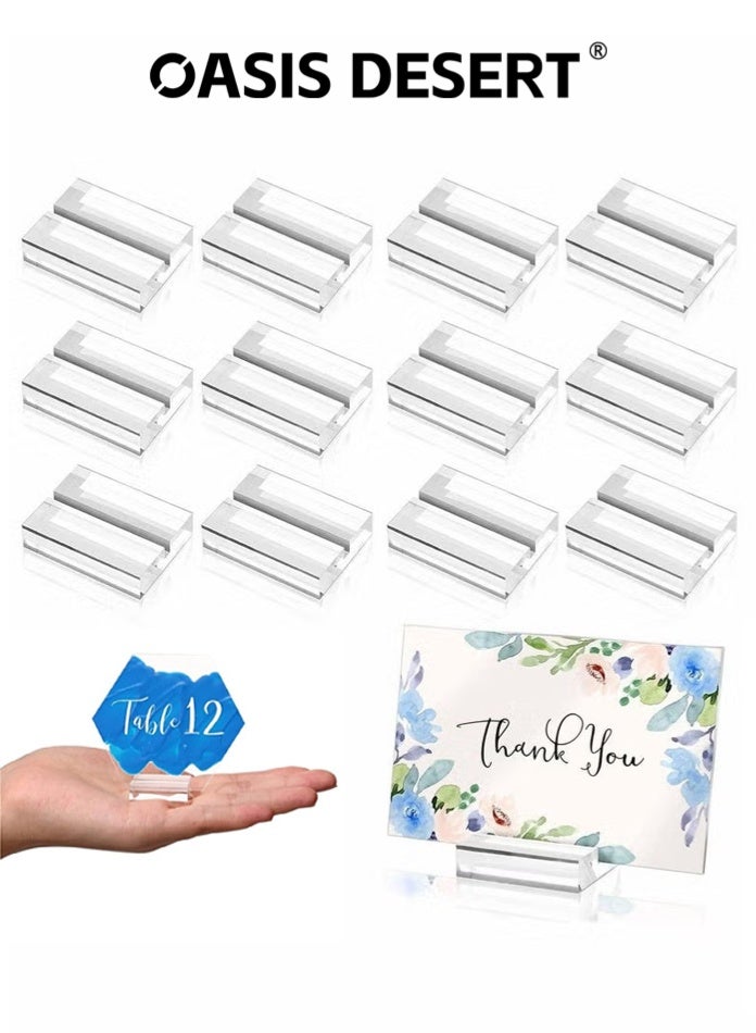 OASIS DESERT Acrylic Stands Place Card Holders Table Number Stands Clear Card Display Stand Suitable for Table Wedding Photos Menu and Meeting 12 Pieces - Image 1