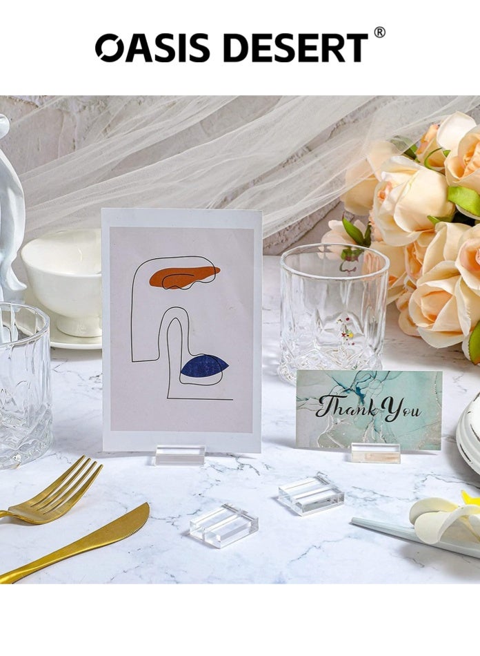 OASIS DESERT Acrylic Stands Place Card Holders Table Number Stands Clear Card Display Stand Suitable for Table Wedding Photos Menu and Meeting 12 Pieces - Image 3