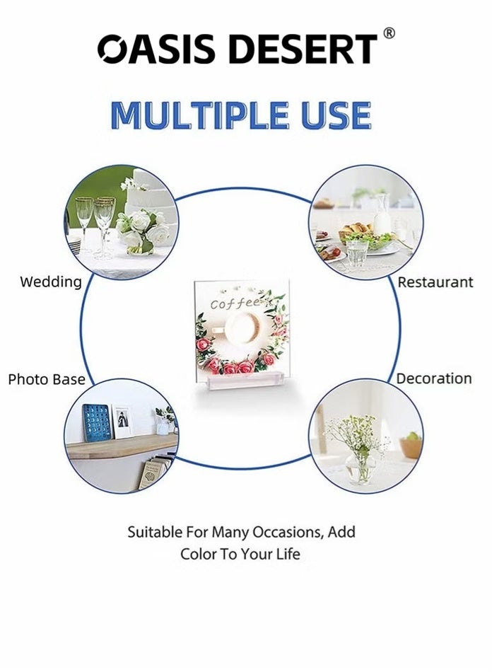OASIS DESERT Acrylic Stands Place Card Holders Table Number Stands Clear Card Display Stand Suitable for Table Wedding Photos Menu and Meeting 12 Pieces - Image 5