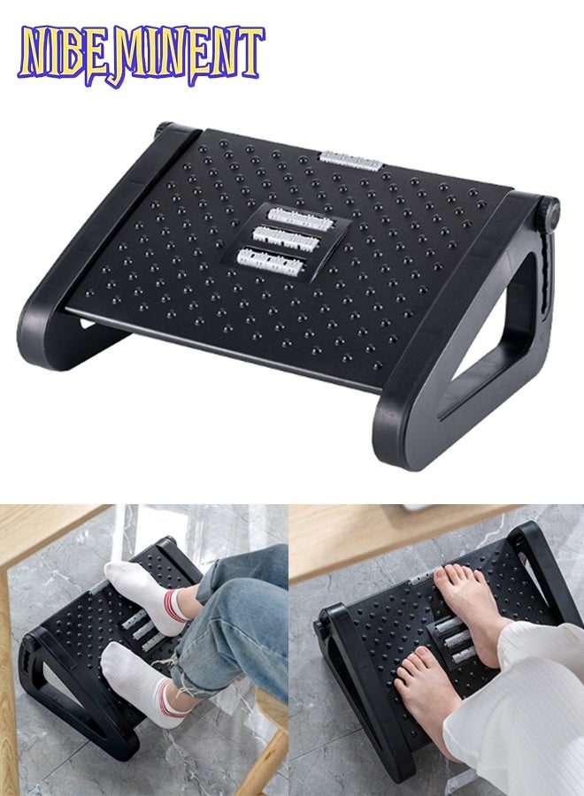 NIBEMINENT Foot Rest for Under Desk at Work - Ergonomic Foot Stools for Under Office Desk - Rocking Footrest with Roller Massager - Leg Rest for Chair, Computer Gaming - Promote Leg Circulation - Image 1