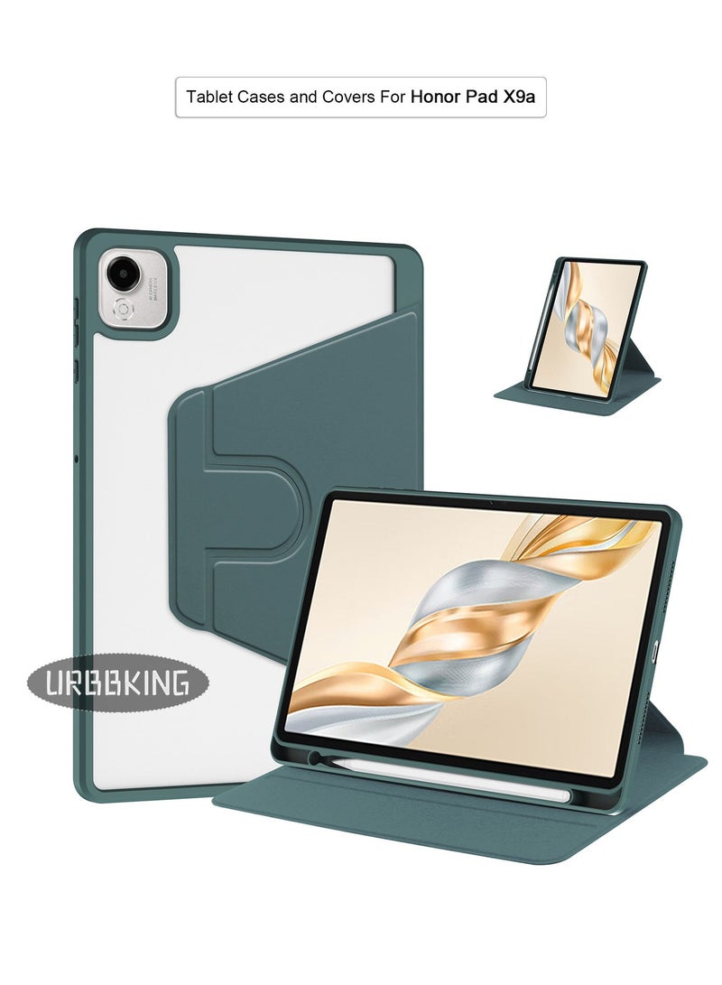 URBBKING Rotating Case Compatible with Honor Pad X9a,360 Degree Rotating Stand Cover, Multi-Angle Viewing Folio Cover with Pencil Holder Green - Image 1