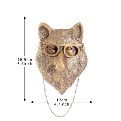 Joogour Head Wall Mount Decor,Resin Animal Sculptures，Art Deco Wall Hanging Decoration for Living Room Bedroom Officeroom Gift (Fox) - Image 2