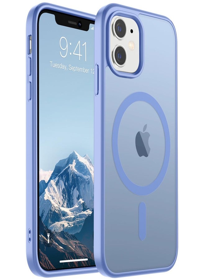 استلق جراب هاتف مغناطيسي من SUPFINE لهاتف iPhone 11 (متوافق مع MagSafe) (حماية من السقوط بمعايير عسكرية) غطاء هاتف شفاف غير لامع مقاوم للصدمات، أزرق بنفسجي - Image 1