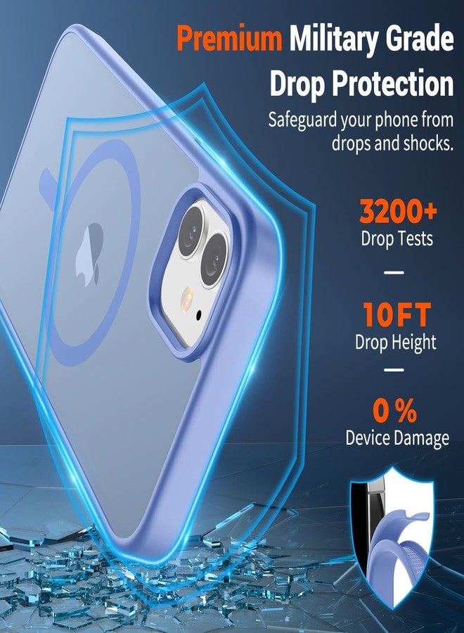 استلق جراب هاتف مغناطيسي من SUPFINE لهاتف iPhone 11 (متوافق مع MagSafe) (حماية من السقوط بمعايير عسكرية) غطاء هاتف شفاف غير لامع مقاوم للصدمات، أزرق بنفسجي - Image 3