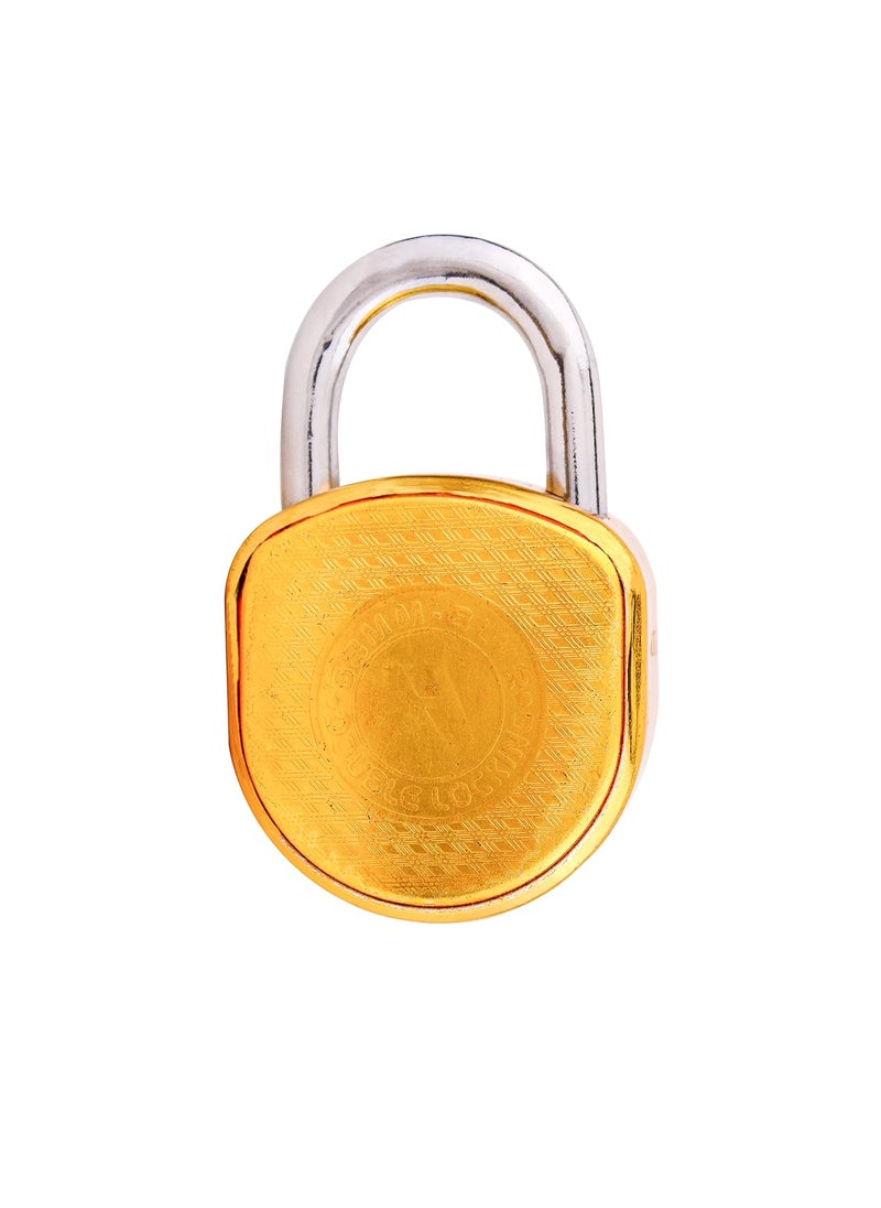 FLYSPACE FLYSPACE Brass Finished Lock Round 68mm with 3 Key 8 Lever Padlock for Door Gate Shutter Finish Brass 3 Keys Multicolor  - Image 2