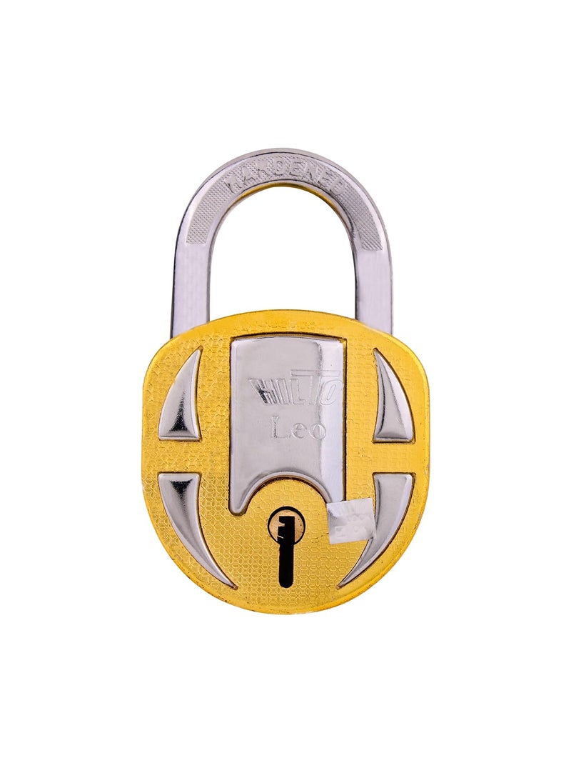 FLYSPACE FLYSPACE Brass Finished Lock Round 68mm with 3 Key 8 Lever Padlock for Door Gate Shutter Finish Brass 3 Keys Multicolor  - Image 1