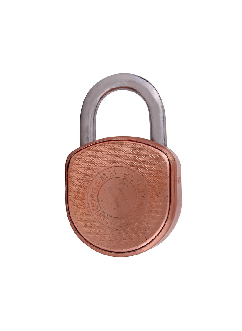 FLYSPACE FLYSPACE Brass Finished Lock Round 68mm with 3 Key 8 Lever Padlock for Door Gate Shutter Finish Brass 3 Keys Multicolor  - Image 5