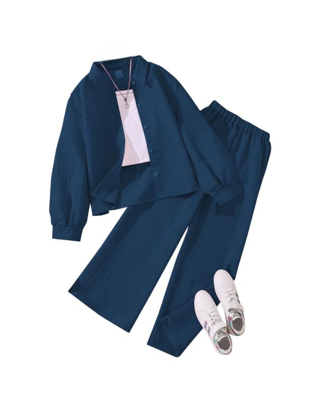 Niren Enterprise Girls' 2-Piece Co-Ord Rama Shirt & Pants, Soft Fabric, Casual Wear, Relaxed Fit for Kids Set - Image 1