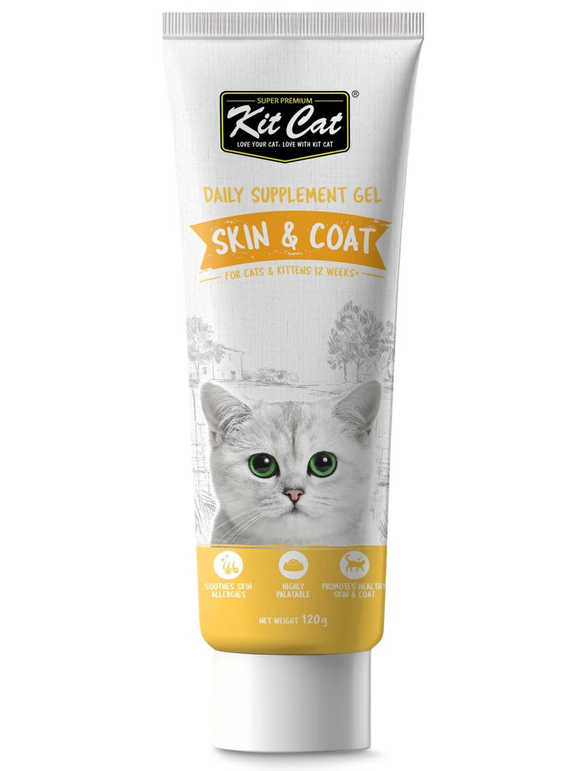 كيت كات فيتامينات قطط معجون يومي لدعم الجلد والفراء للقطط البالغة والقطط الصغيرة - 120 جرام - يعالج الحساسية ويمنح الفرو لمعانًا صحيًا - Image 1