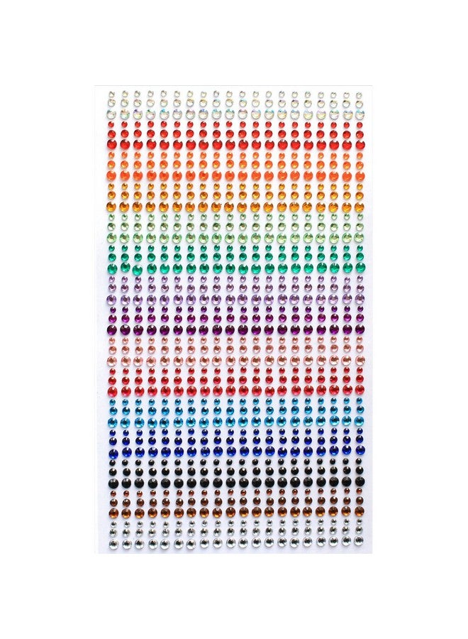 كريتريل 15 لونًا و3 مقاسات من ملصقات حجر الراين الكل في ورقة واحدة 900 قطعة 3 مم 4 مم 5 مم ذاتية اللصق ذاتية اللصق من حجر الراين الملون المزخرف بحجر الراين مناسبة للحرف اليدوية وأظافر الجسم وما إلى ذلك. - Image 1