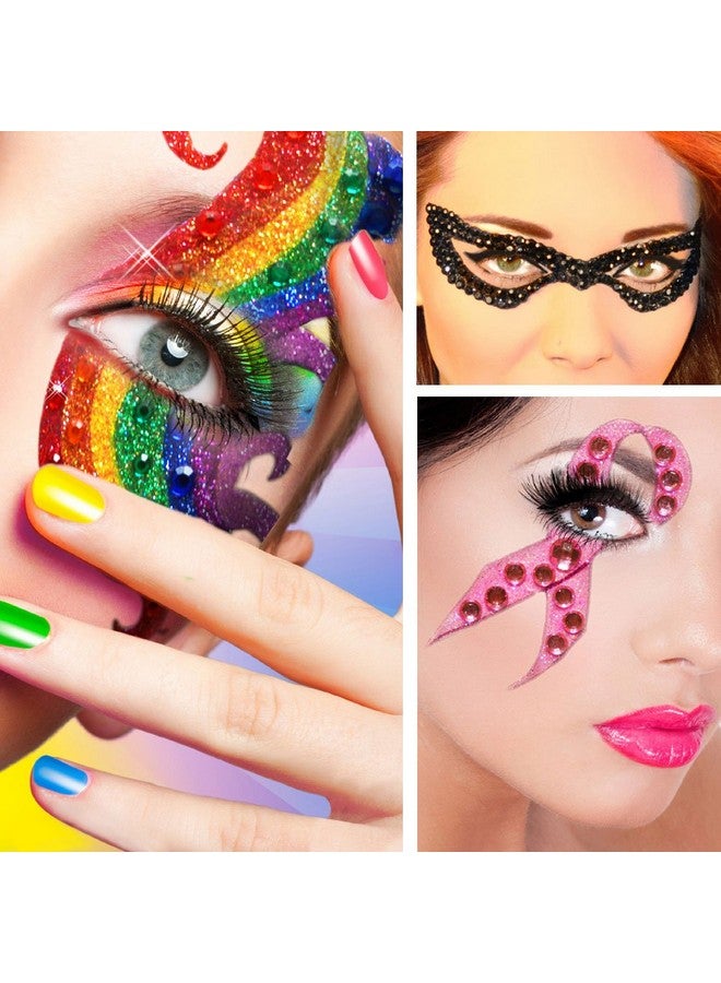 كريتريل 15 لونًا و3 مقاسات من ملصقات حجر الراين الكل في ورقة واحدة 900 قطعة 3 مم 4 مم 5 مم ذاتية اللصق ذاتية اللصق من حجر الراين الملون المزخرف بحجر الراين مناسبة للحرف اليدوية وأظافر الجسم وما إلى ذلك. - Image 5