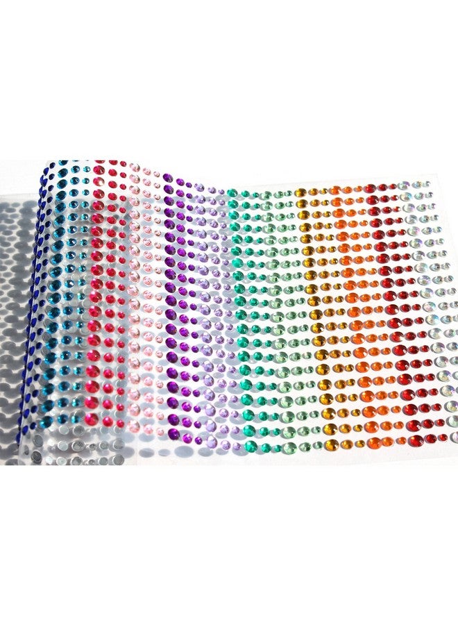 كريتريل 15 لونًا و3 مقاسات من ملصقات حجر الراين الكل في ورقة واحدة 900 قطعة 3 مم 4 مم 5 مم ذاتية اللصق ذاتية اللصق من حجر الراين الملون المزخرف بحجر الراين مناسبة للحرف اليدوية وأظافر الجسم وما إلى ذلك. - Image 4