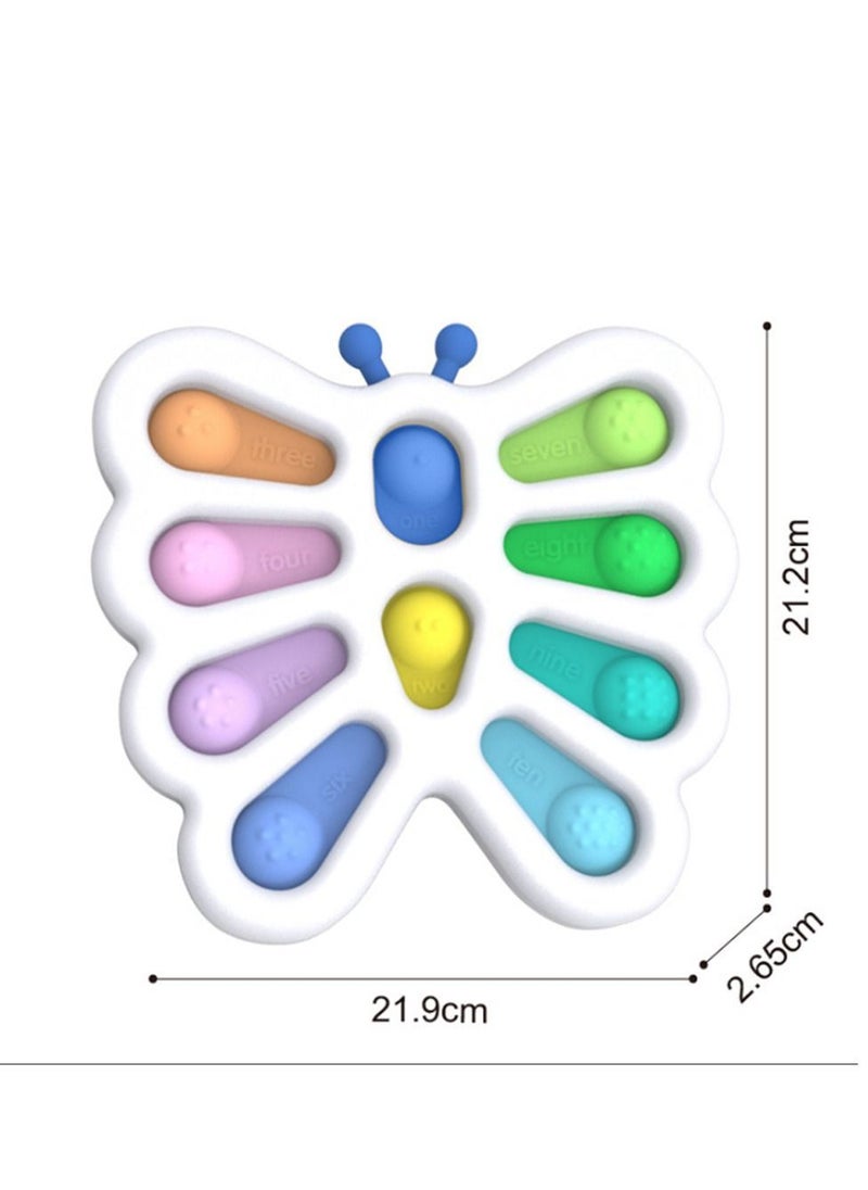 Generic - Mini Portable Dimple Digit, Perfect for Traveling, Ultimate Value Flower dimple Fidget Toys, Durable ABS Plastic and Silicone, Fidget, Toy, Assorted Colors Butterfly - Image 1